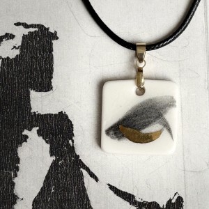 Porcelanowe wisiorek - Kwadrat sami-e
